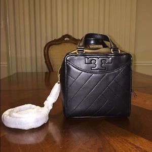 Tory Burch Alexa Mini Black Leather Satchel